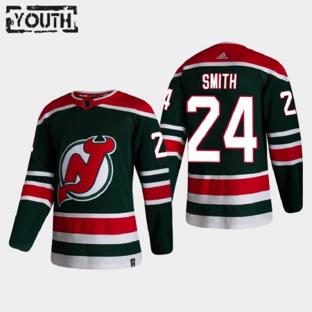 Kinder Eishockey New Jersey Devils Trikot Ty Smith 24 2020-21 Reverse Retro Authentic